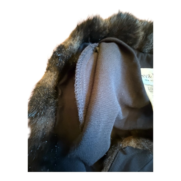 Women's Danny & Nicole Black Blazer with Brown Fur Trim Collar 10P - Picture 7 of 8